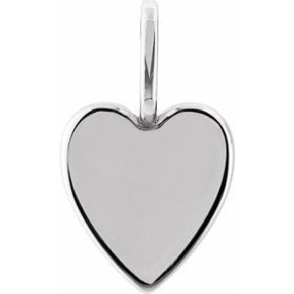 Kazi Luxury 14K White Gold Engravable Heart Pendant